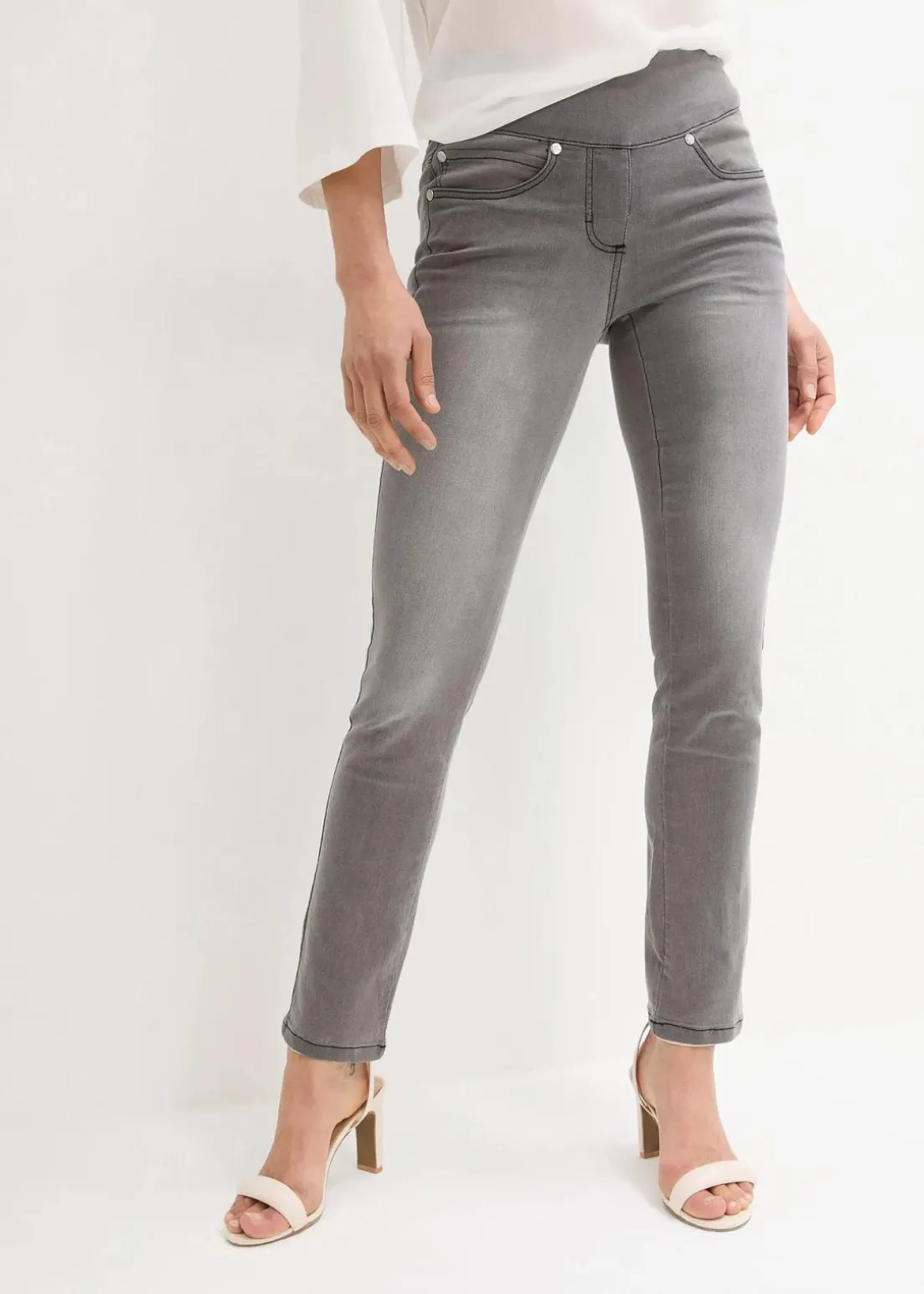 Straight-Jeans Mid Waist, Super Stretch mit Bequembund