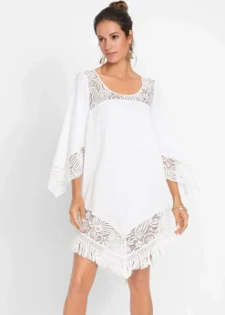 Strand Tunika mit Spitze aus Viskose