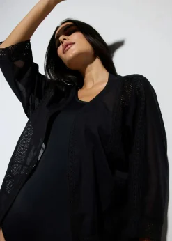 Strandkimono mit Spitze