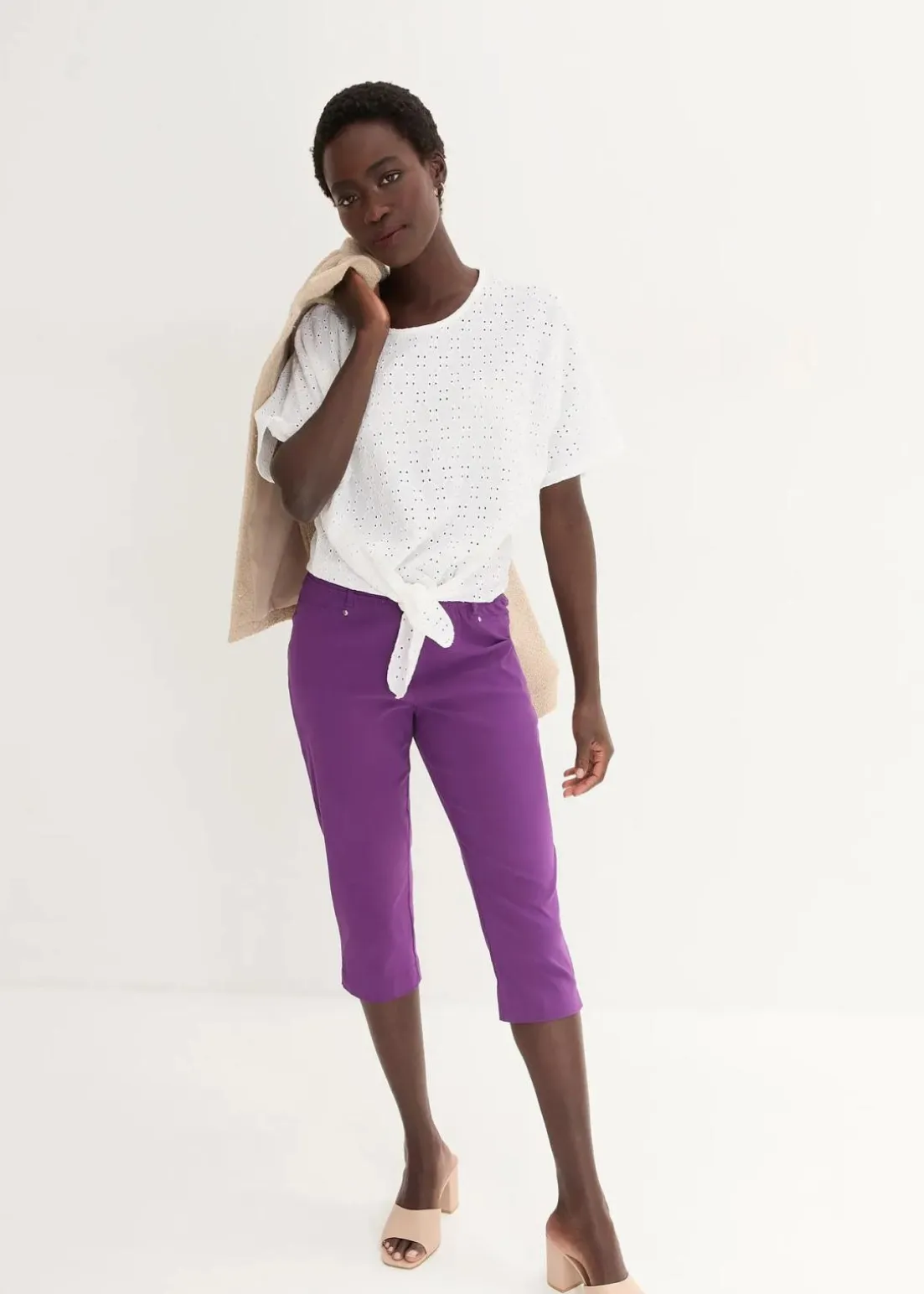 Stretchcapri mit Schlupfbund