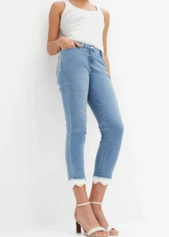 Stretch-Jeans mit Bordüre