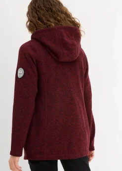 Strickfleecejacke mit Kapuze