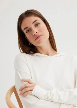 Strick-Hoodie mit Kängurutasche aus Viskose-Mix