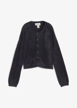 Strickjacke aus Federgarn-Viskose-Mix