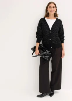 Strickjacke aus fließendem Viskose-Mix