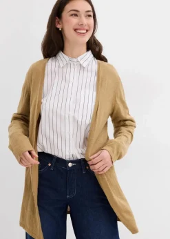 Strickjacke aus reiner leichter Baumwoll-Slub Qualität