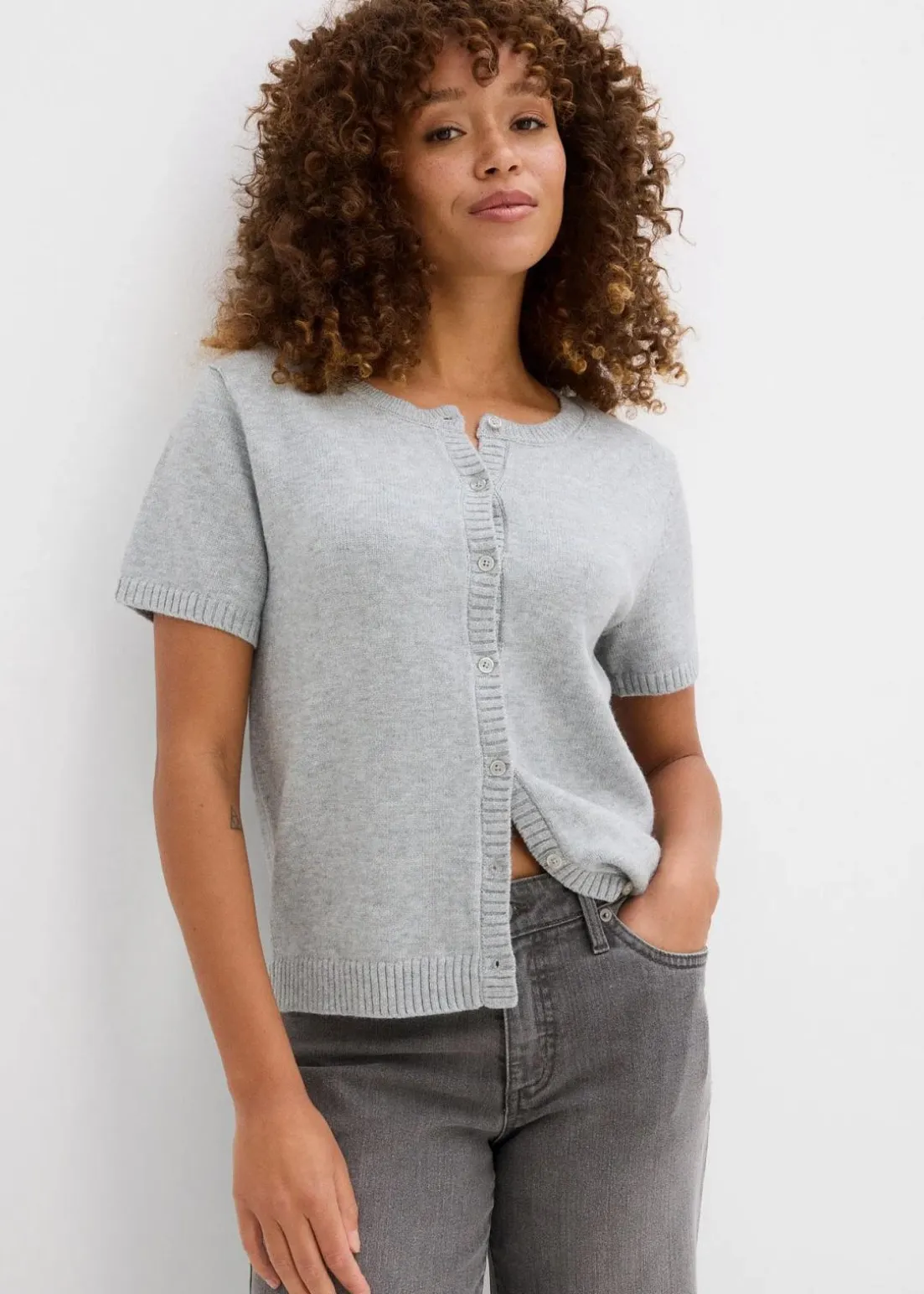 Strickjacke, Kurzarm