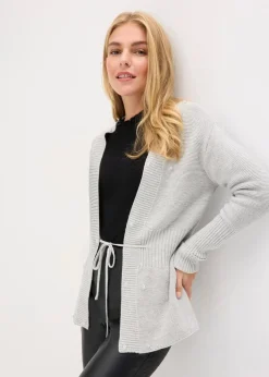 Strickjacke mit abnehmbarem Fellimitat