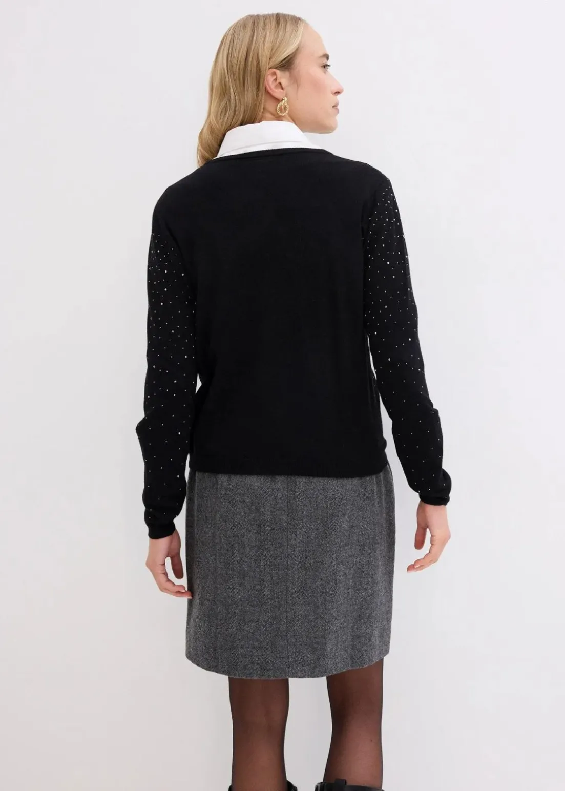 Strickjacke mit Glitzersteinchen