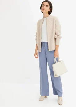 Strickjacke mit Zopmuster