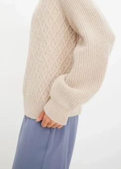 Strickjacke mit Zopmuster