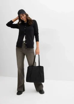 Strickjacke, Rundhals