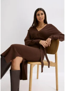 Strickkleid aus fließendem Viskose-Mix