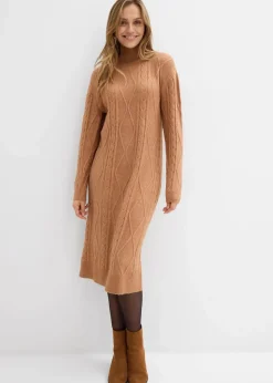 Strickkleid aus Zopfstrick