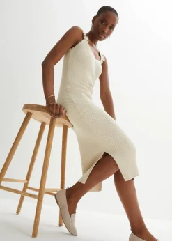 Strickkleid mit Seidenanteil