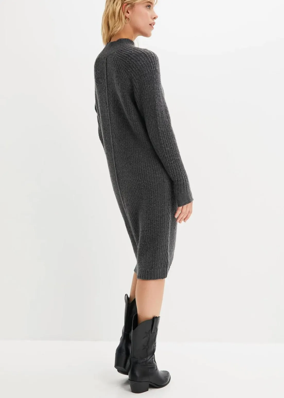 Strickkleid mit Vokuhila-Saum