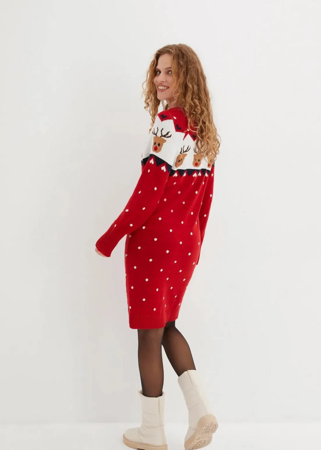 Strickkleid mit Weihnachtsmotiv