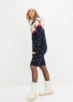 Strickkleid mit Weihnachtsmotiv