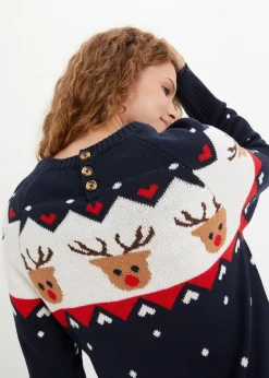 Strickkleid mit Weihnachtsmotiv