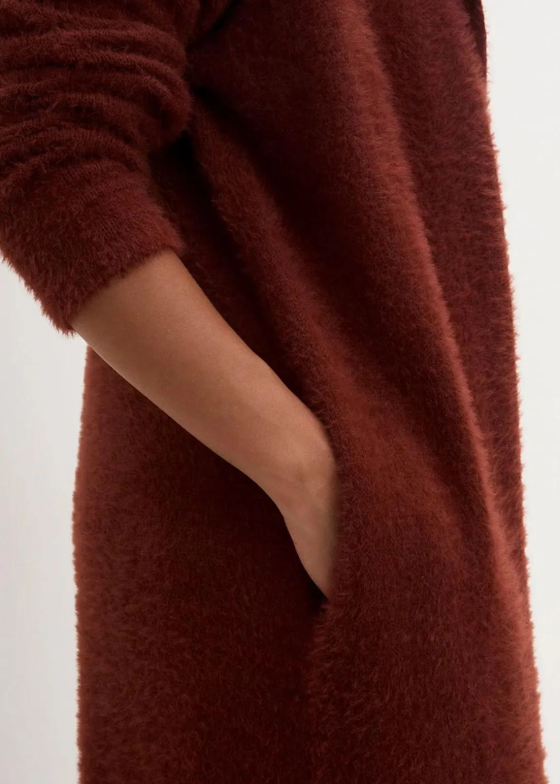 Strickmantel aus weichem Federgarn