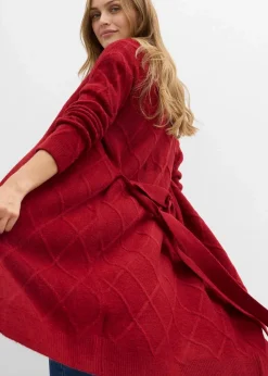 Strickmantel aus Zopfstrick