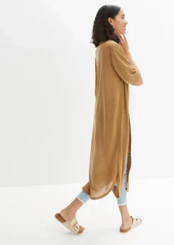 Strickmantel in Leinen-Optik