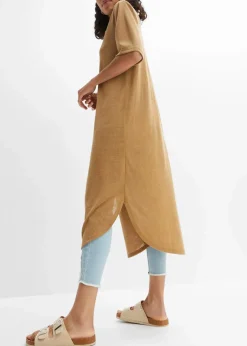 Strickmantel in Leinen-Optik