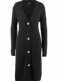 Strickmantel mit aufgesetzten Taschen