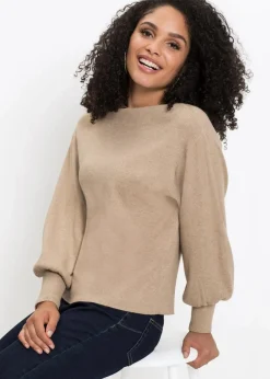 Strickpullover mit Ballonärmeln