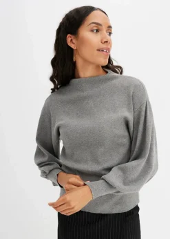 Strickpullover mit Ballonärmeln