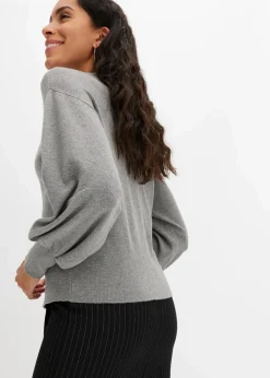 Strickpullover mit Ballonärmeln