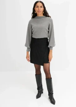 Strickpullover mit Ballonärmeln