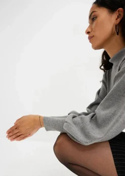 Strickpullover mit Ballonärmeln