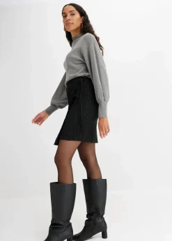 Strickpullover mit Ballonärmeln