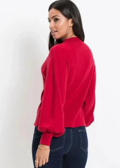 Strickpullover mit Ballonärmeln