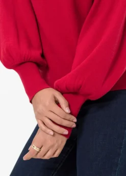 Strickpullover mit Ballonärmeln