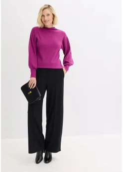 Strickpullover mit Ballonärmeln