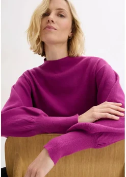 Strickpullover mit Ballonärmeln