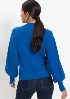 Strickpullover mit Ballonärmeln