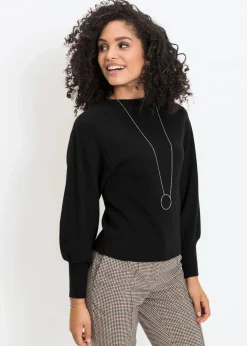 Strickpullover mit Ballonärmeln