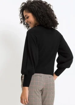 Strickpullover mit Ballonärmeln