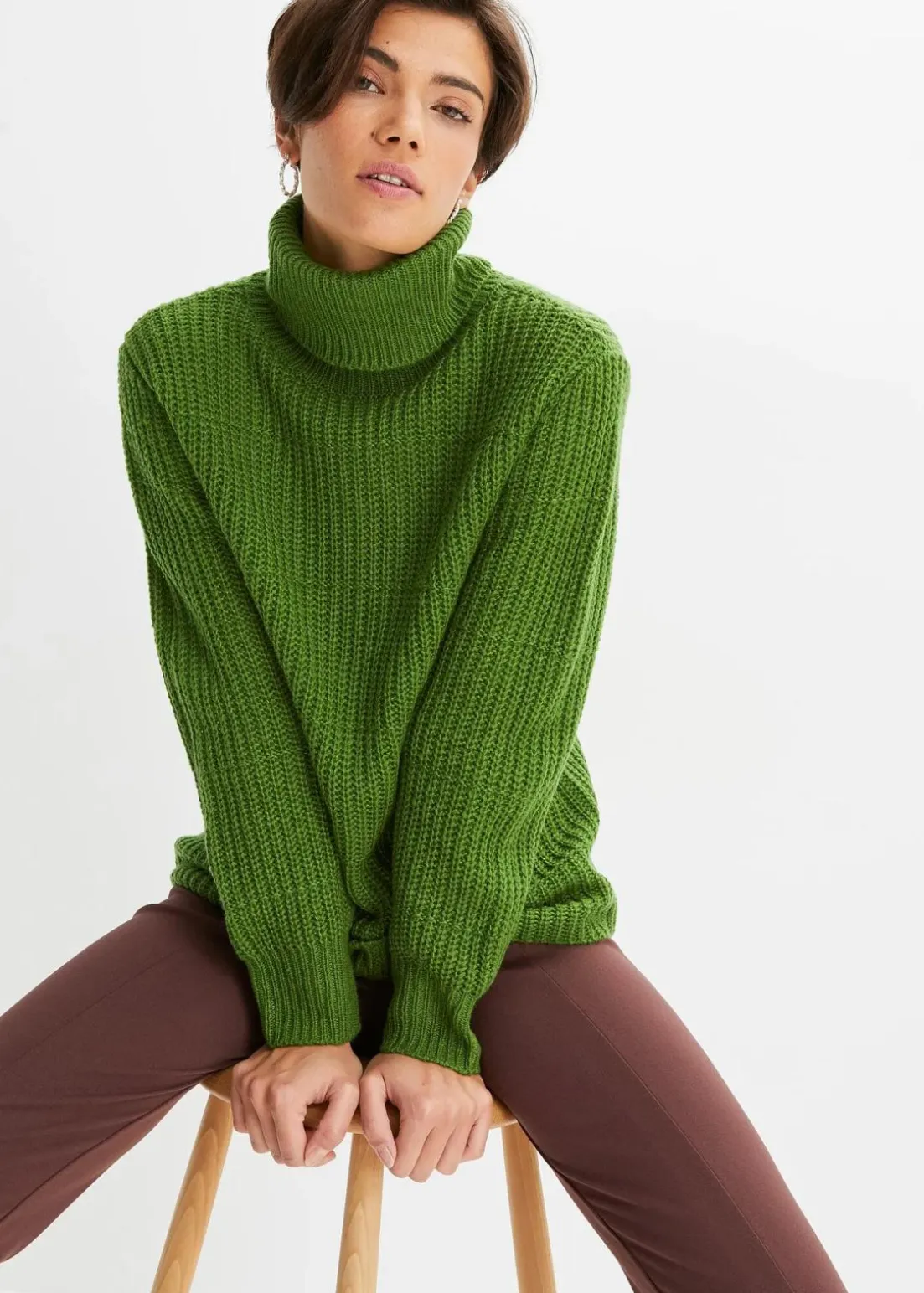 Strickpullover mit Rollkragen