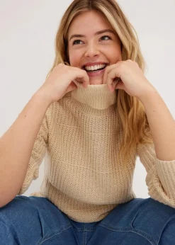 Strickpullover mit Rollkragen