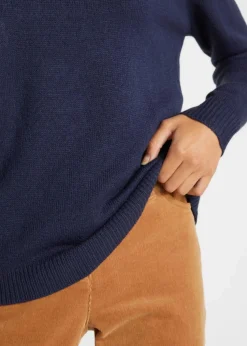 Strick-Pullover mit Rundhals-Ausschnitt