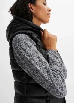 Strick-Pullover mit Rundhals-Ausschnitt in Melange