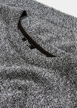 Strick-Pullover mit Rundhals-Ausschnitt in Melange