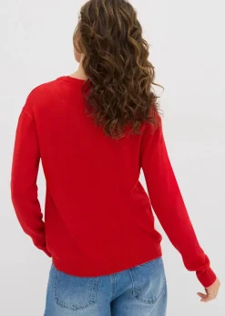 Strick-Pullover mit Rundhals-Ausschnitt