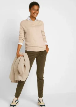 Strick-Pullover mit Rundhals-Ausschnitt