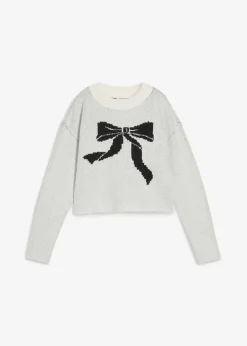 Strickpullover mit Schleife