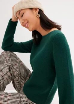 Strickpullover mit U-Boot-Ausschnitt